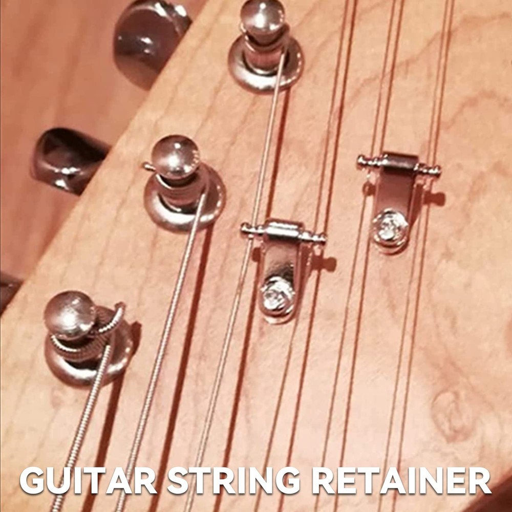 Bstinay 20pcs Sturdy Electric Guitar Roller String Retainers Trees Silver