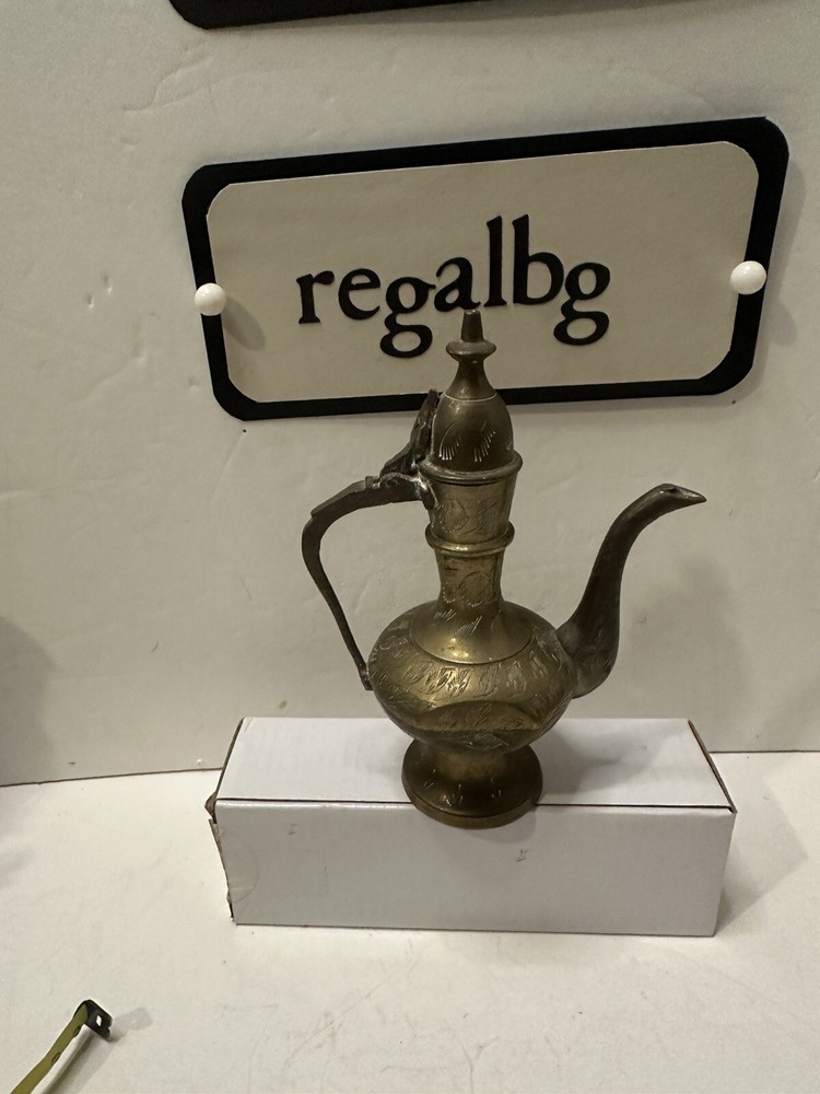 Vintage Solid Brass Lidded Ewer Lamp 1960 (T)...