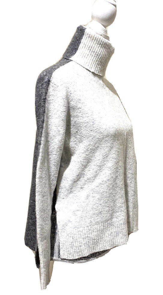 Athleta Turtleneck Sweater Womens XS Gray Wool Blend Long Sleeve Pullover Top