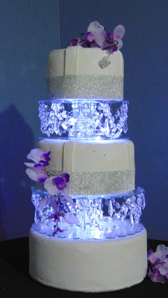 Elegant 2 Piece Set Crystal Cake Separators Wedding Cake Stands