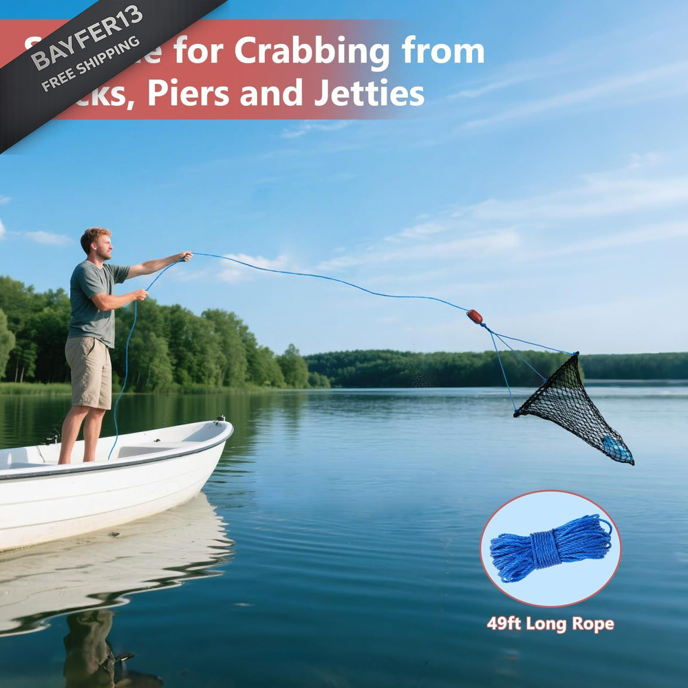QualyQualy Foldable Crab Trap 2-Pack, Small Net Standard, Round-60cm