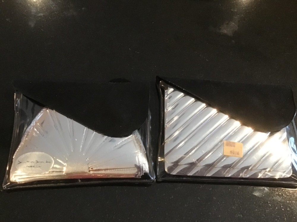Silver Vinyl Coasters. 8 rectangular 10 Half Round
