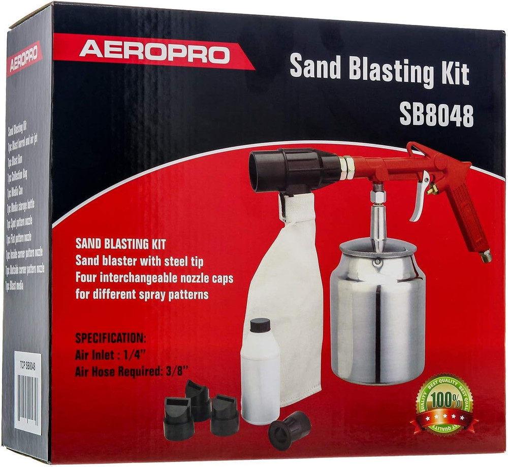Sand Blaster Gun Kit with Recovery System, Air Compressor Sandblaster Tool, Abra