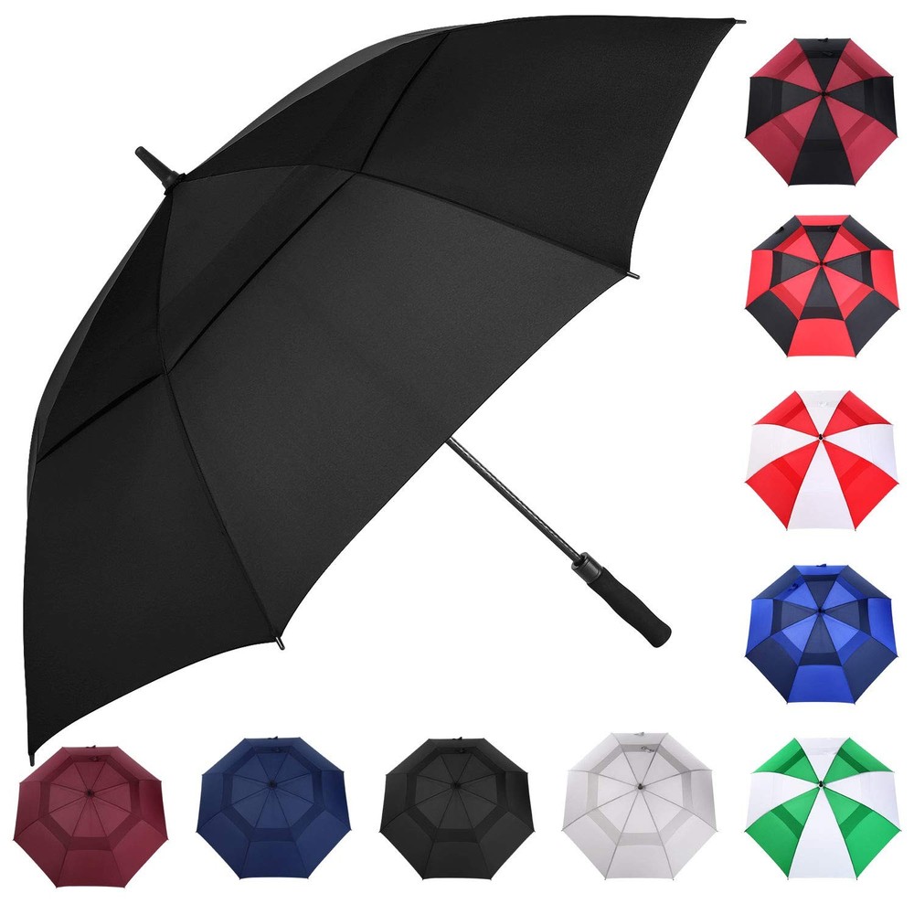 MRTLLOA Automatic Open Golf Umbrella, Extra-Large Oversized 54 inch, Black