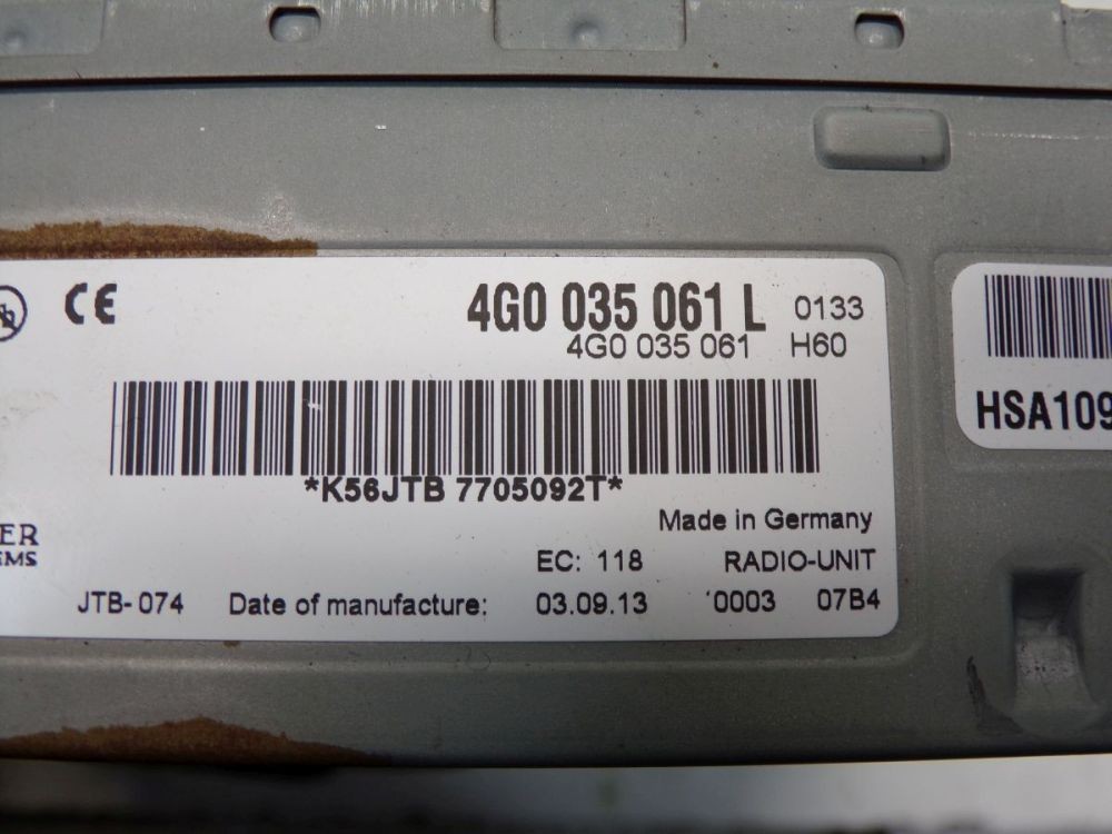 Radio/Navigation Combination Code Not Available! Suitable for Audi A5