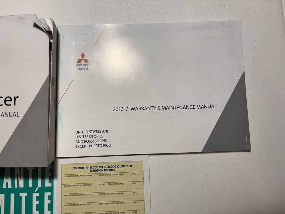 2013 Mitsubishi Lancer Owner's Manual Set