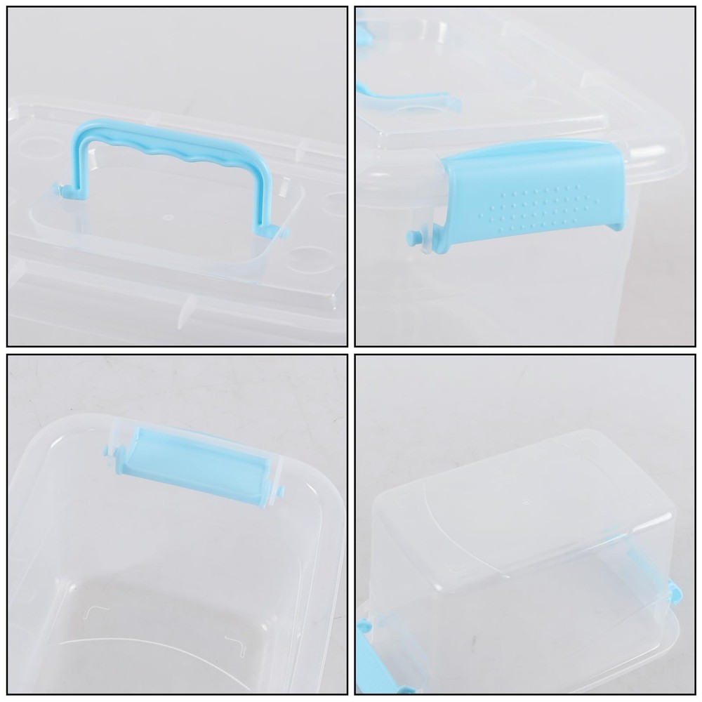Ggbin 6 Quart Plastic Storage Box with Lid, Clear Latching Organizer Bin, 4 P...