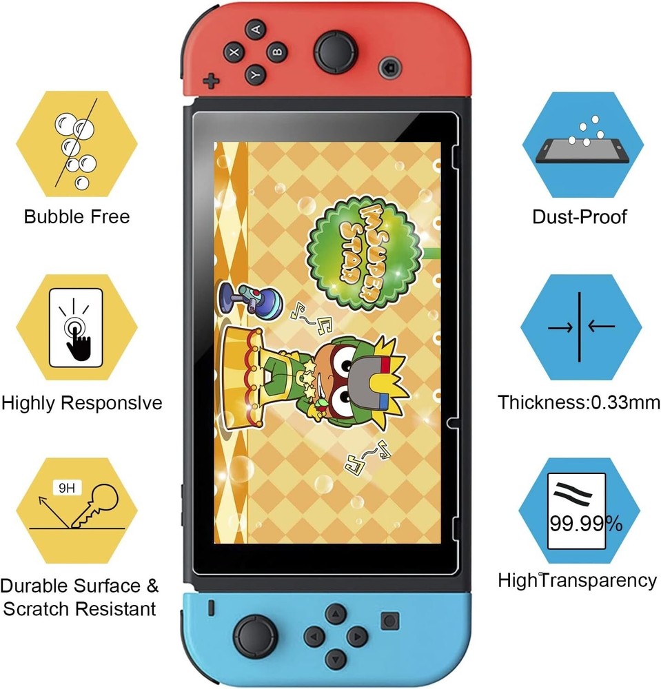 3-Pack Screen Protector for Nintendo Switch 6.2'',HD Clear Anti-Scratch