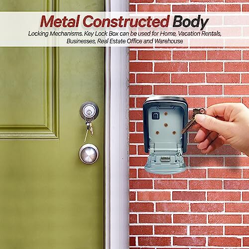 Wall Mount Key Lock Box With 4digit Combination Resettable Code A B Switch And 5