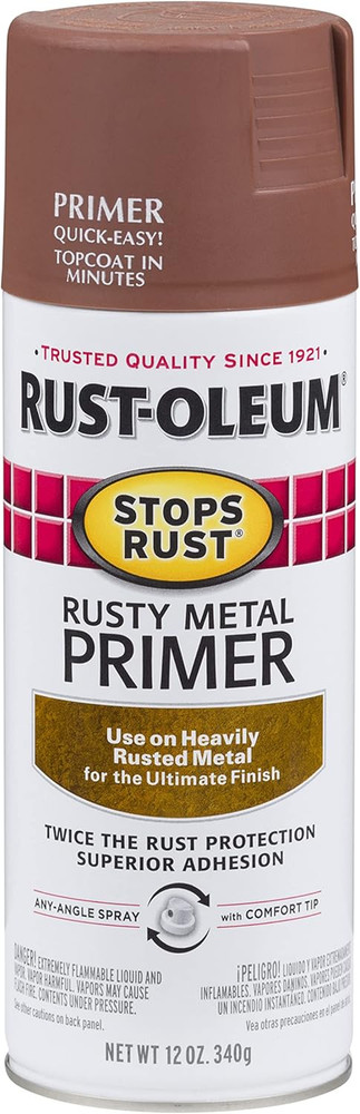 Rust-Oleum Stops Rust Rusty Metal Primer Spray, 12 Oz, Flat Brown 7769830