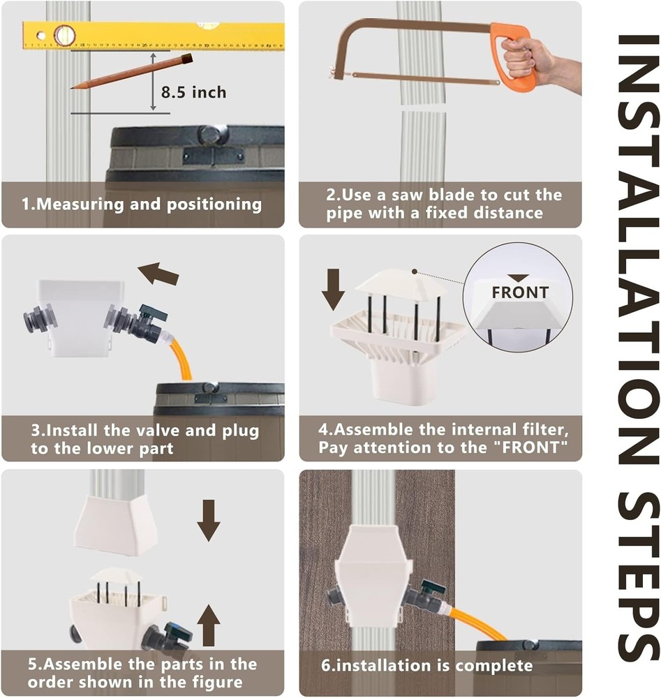 White Rainwater Collection Diverter Kit - Protect Your Environment Effectively!