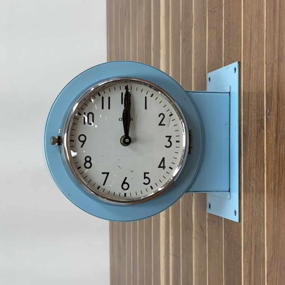 Salvaged Citizen Double-Sided Ship Clock - Vintage Wall Mount