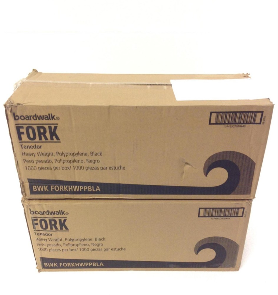 NEW Boardwalk BWK FORKHWPPBLA Heavyweight Polypropylene Black Forks, 2000/CT