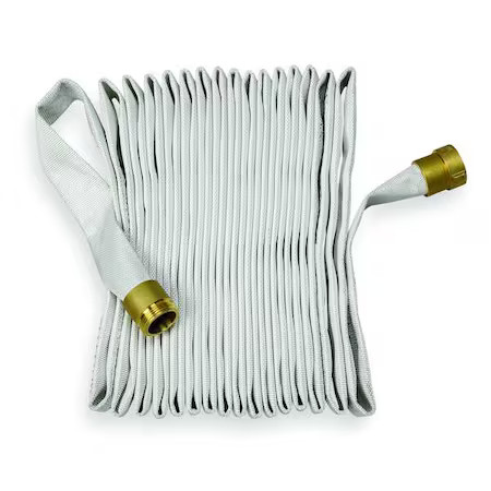 Fire Hose, Single Jacket, 50 Ft. Length, 2 1/2 In Hose Inside Dia., Polyester