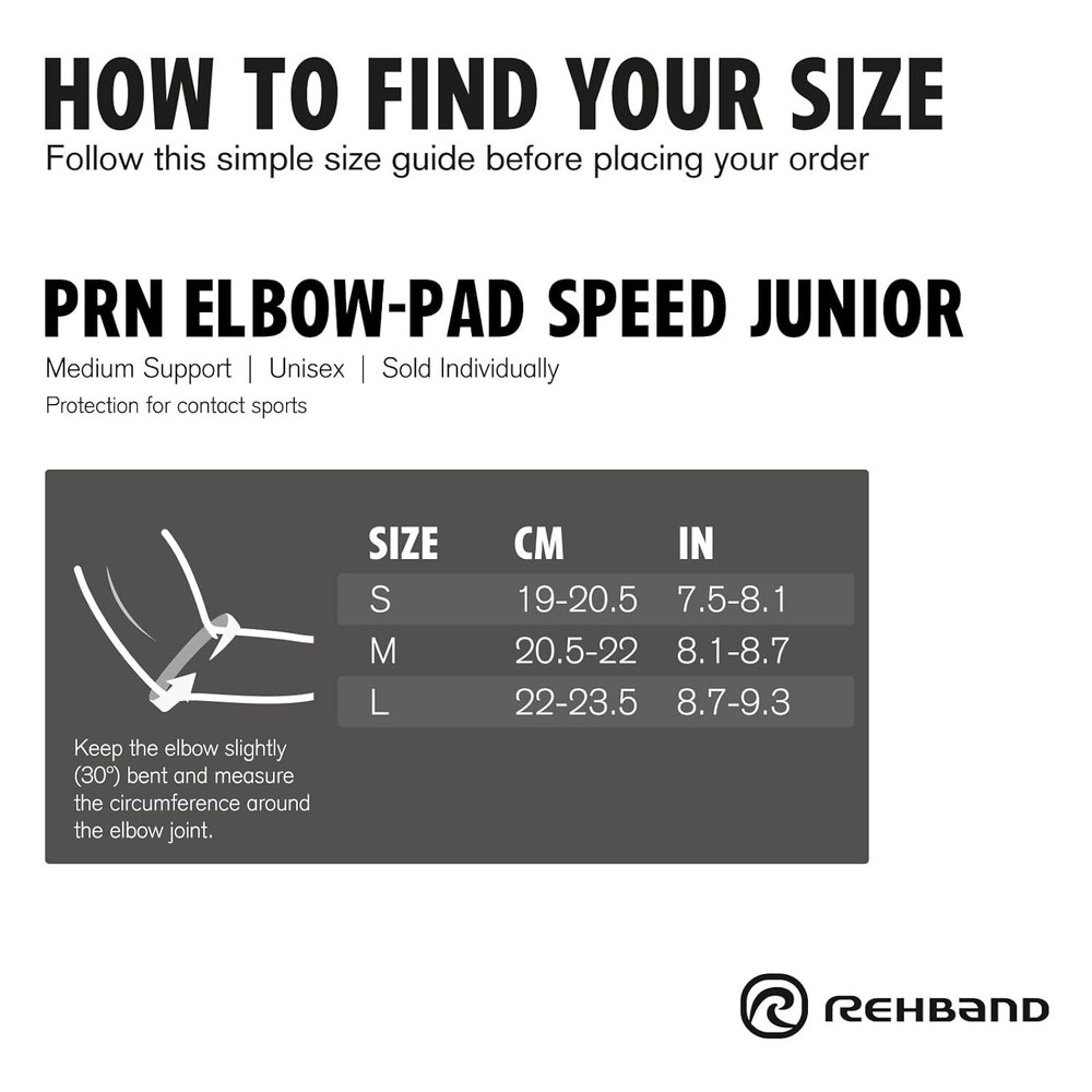 Rehband Elbow Protector for Children, comfortable elbow Large, Black - Piece