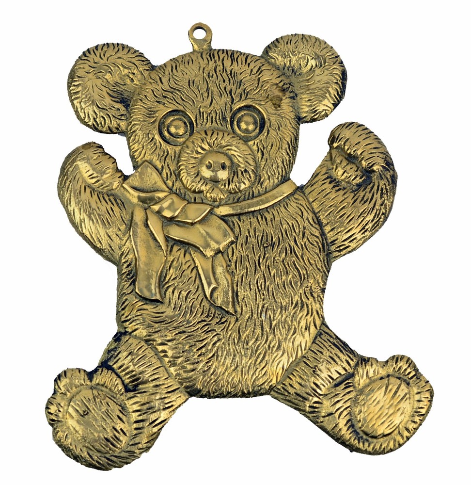 MANN brass trivet teddy bear 1983
