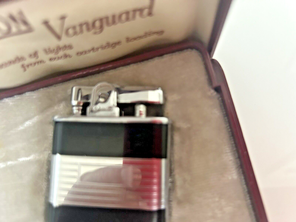 Vintage RONSON VANGUARD Art Deco Lighter Original Box