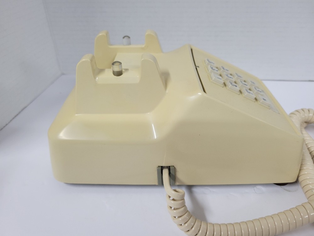Vintage Comdial Push Button Tan/Beige Desktop Telephone Untested