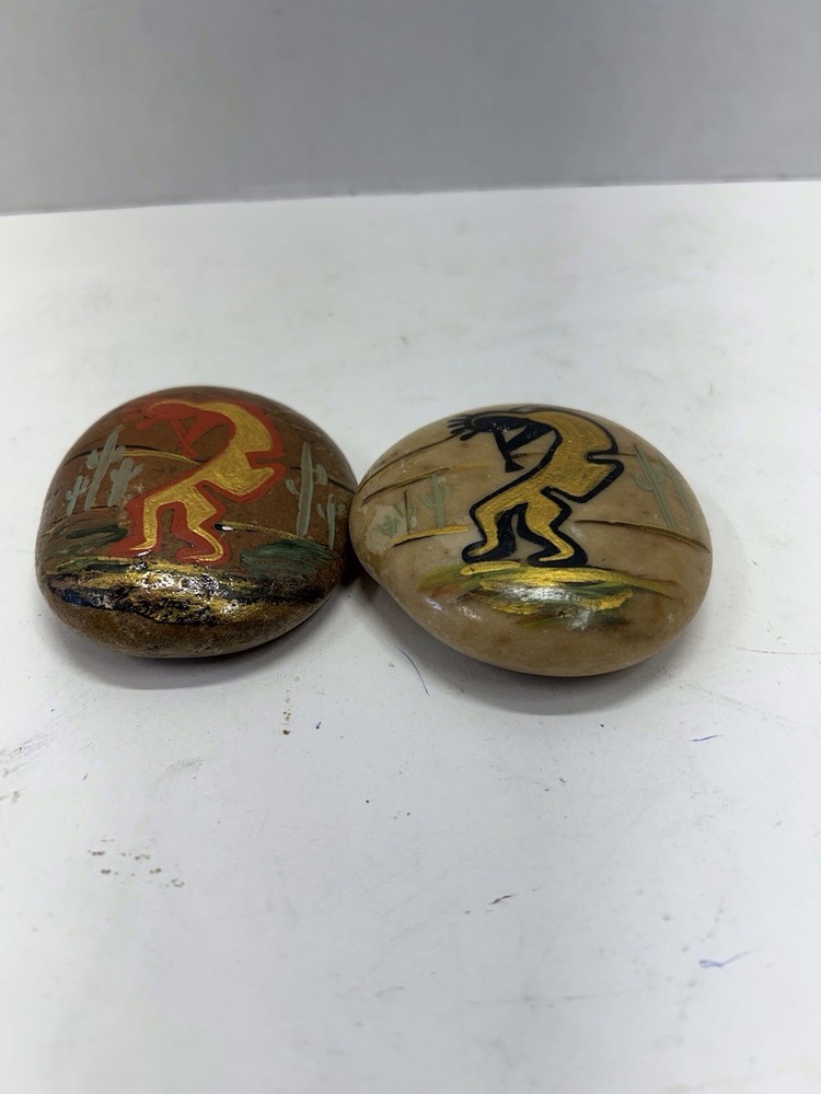 2 Hand Painted Kokopelli Rocks Painted By R