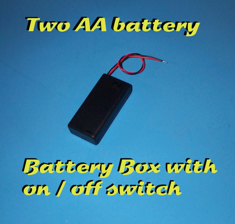 BATTERY BOX WITH ON/OFF SWITCH - 2 AA BATTERY HOLDER