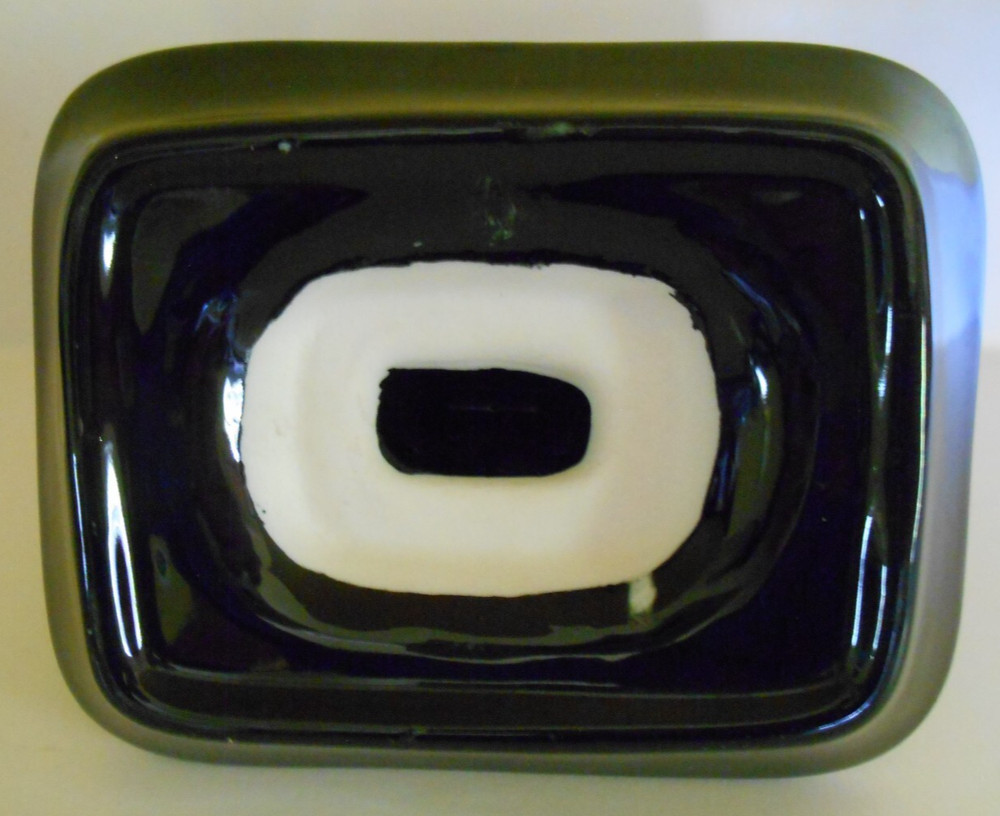 Porcelain Match Holder Ashtray Black