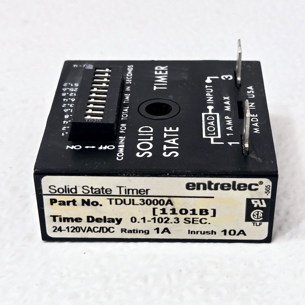Entrelec Solid State Timer TDUL3000A 24-120 V ac/dc Encapsulated Delay 0.1-102.3