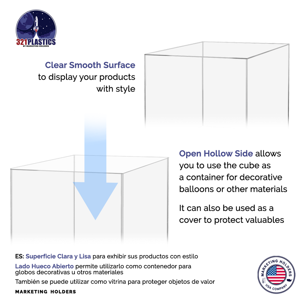 15" x 15" Clear Acrylic Display Box Product Riser