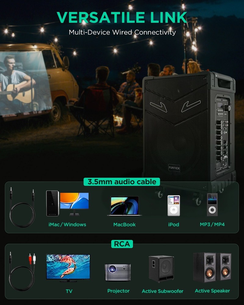 Karaoke Machine - Bluetooth Speaker with Wireless Microphone