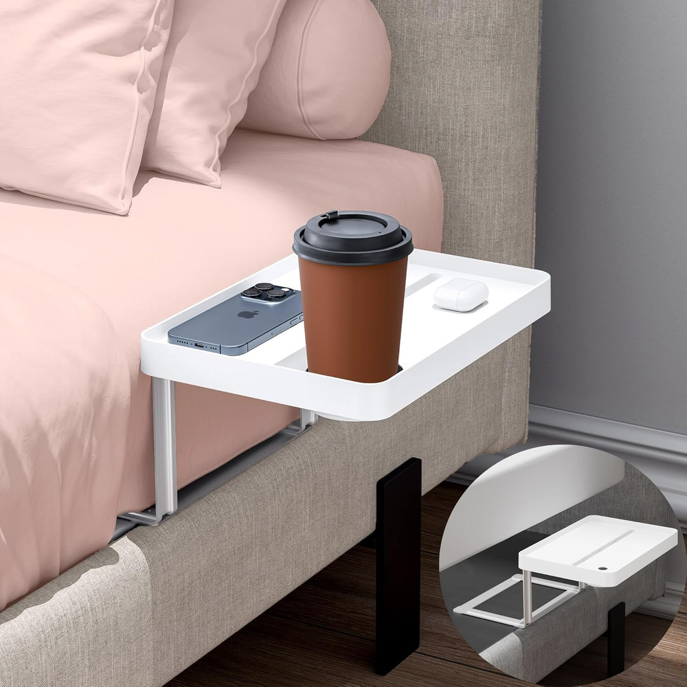 Bedside Shelf - under Mattress Tray Table for Box Spring/Platform Bed, Small Bed