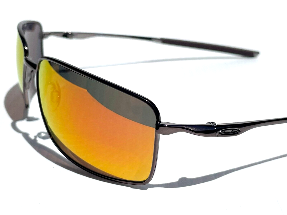 Oakley SQUARE WIRE Titanium Silver w POLARIZED Galaxy Ruby Lens Sunglass 4075