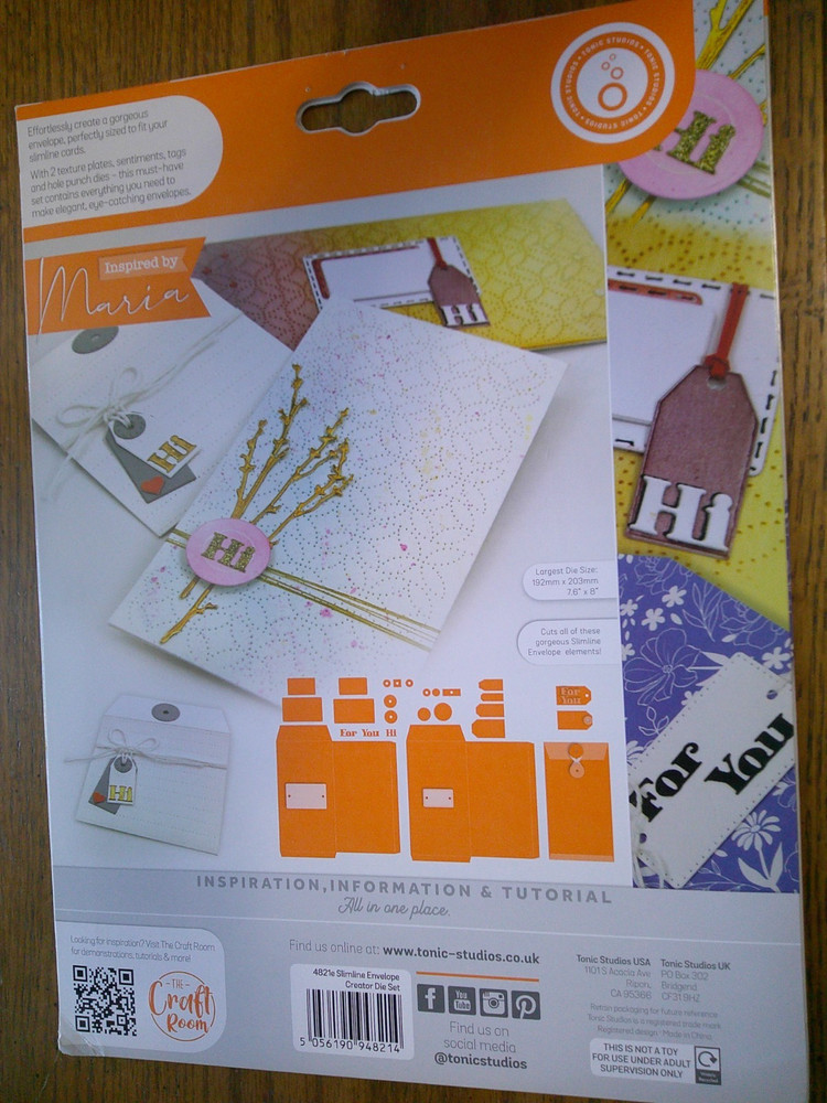 SLIMLINE ENVELOPE CREATOR DIE SET Tonic Studios