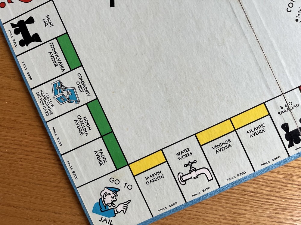 Monopoly 1961 Genuine Original GAME BOARD Only