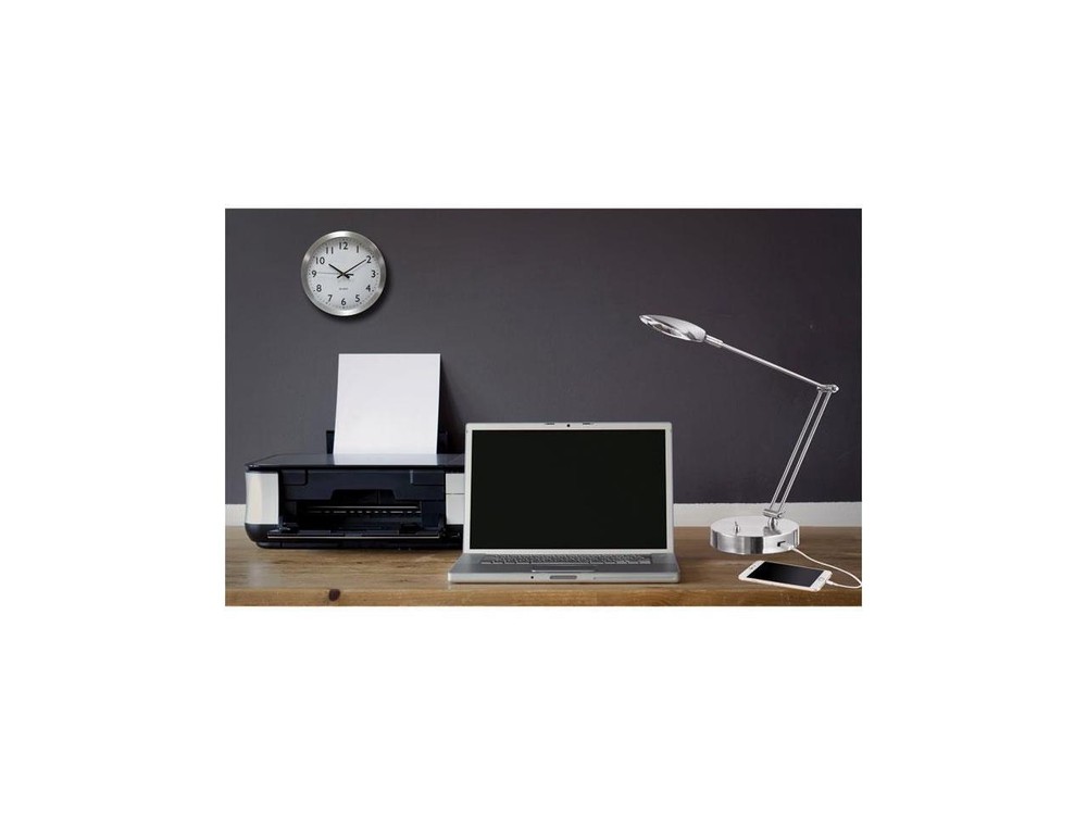 Adjustable LED Task Lamp w/USB Port, 26" High, Brushed Nickel