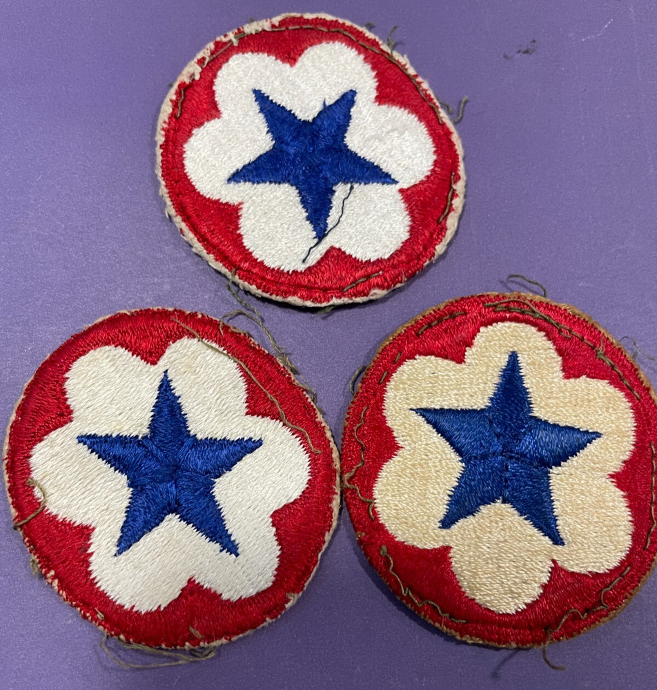 Army Service Forces Three (3) Patches Blue Star 2"