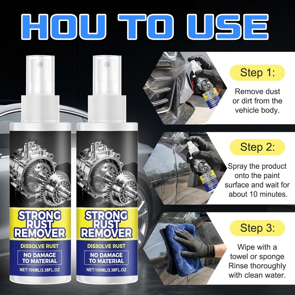 2pcs Rust Remover Spray for Metal, Multipurpose Rust Stain Remover, Heavy Dut...