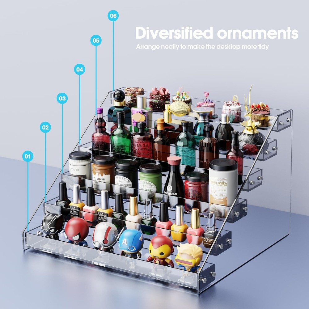 HUITAI Acrylic Display Shelf,Risers Stands,Perfume Clear