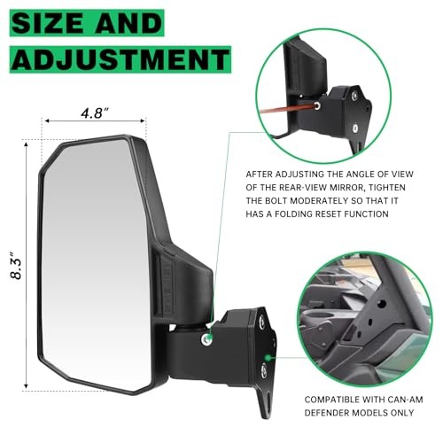 Defender Side Mirrors,The Spring Back Feature Allows Easy Reset After