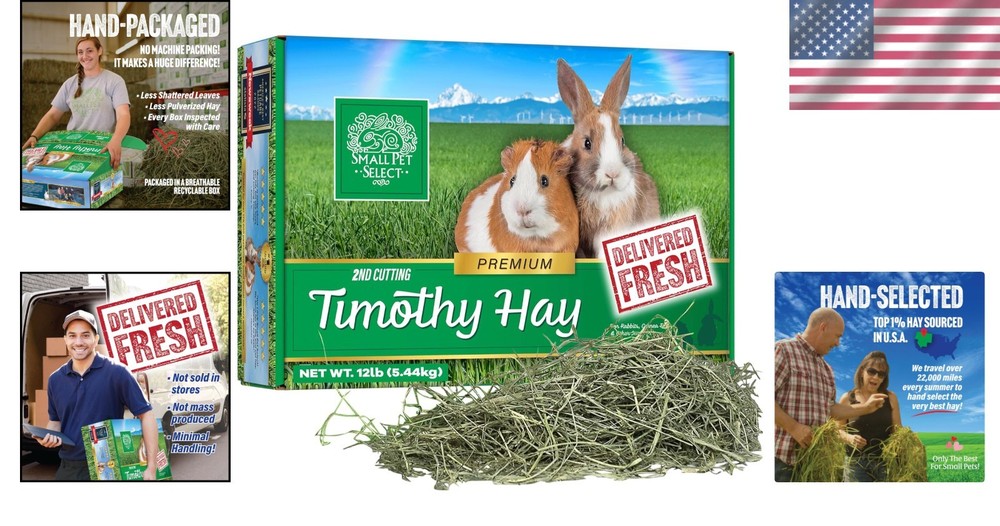 Fresh & Nutritious Timothy Hay for Small Animals, 12 lb