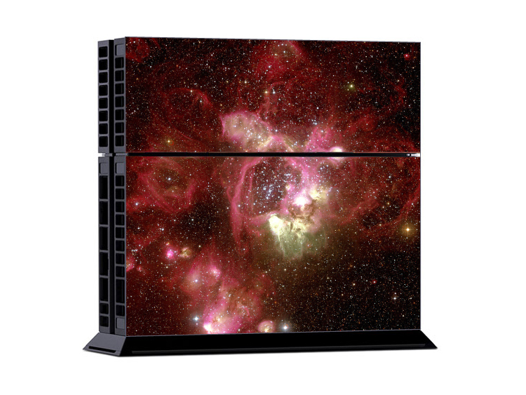 Sony PS4 Console and Controller Skins -- Red Space Design Nebula (#392)