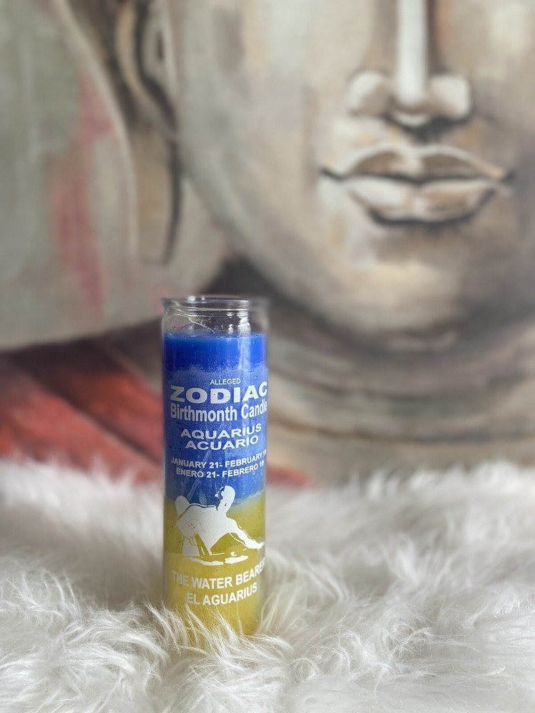 Aquarius zodiac candle