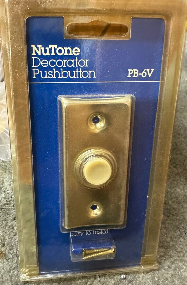 NuTone Push Button Not-Lighted ECONOMY Pushbutton GOLD FINISH NEW PB-6V