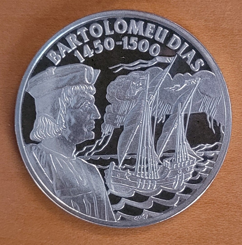 Sea Explorers - Bartolomeu Dias 1450-1500. Sailing Ship. Silver. PROOF