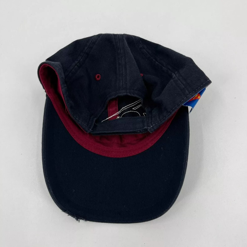 DC Comics Drew Pearson Strapback Hat Youth Size Blue Superman Logo Distressed