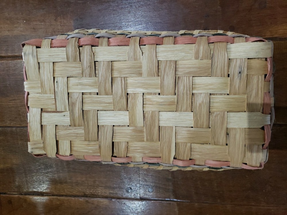 Extra Large Primitive Oak Ash Split 21" X 12" Rectangular Tricolor Basket Tray