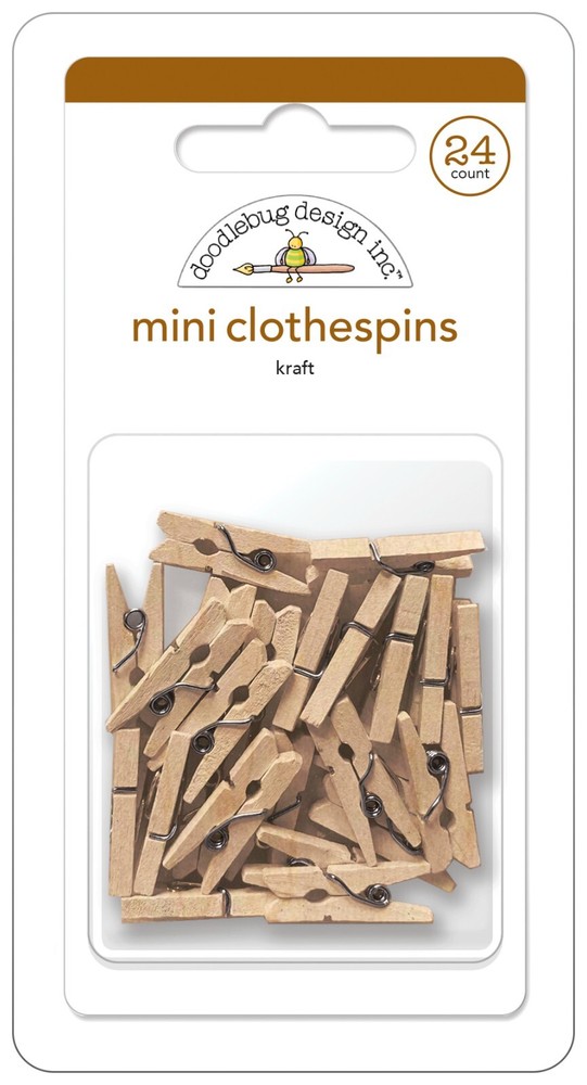 Doodlebug Mini Clothespins Add Dimension Projects Crafts Pendants Kraft Wood
