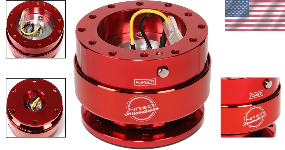 NRG Innovations SRK-200RD-TI Quick Release Steering Adapter - Red & Titanium