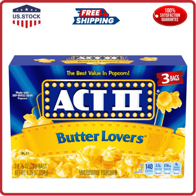 Butter Lovers Microwave Popcorn, 2.75 oz., 3-Count Bags