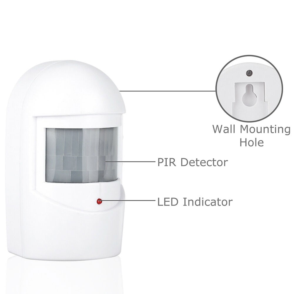 Wireless Motion Sensor System Driveway Garage PIR Alarm Alert Security Indoor US