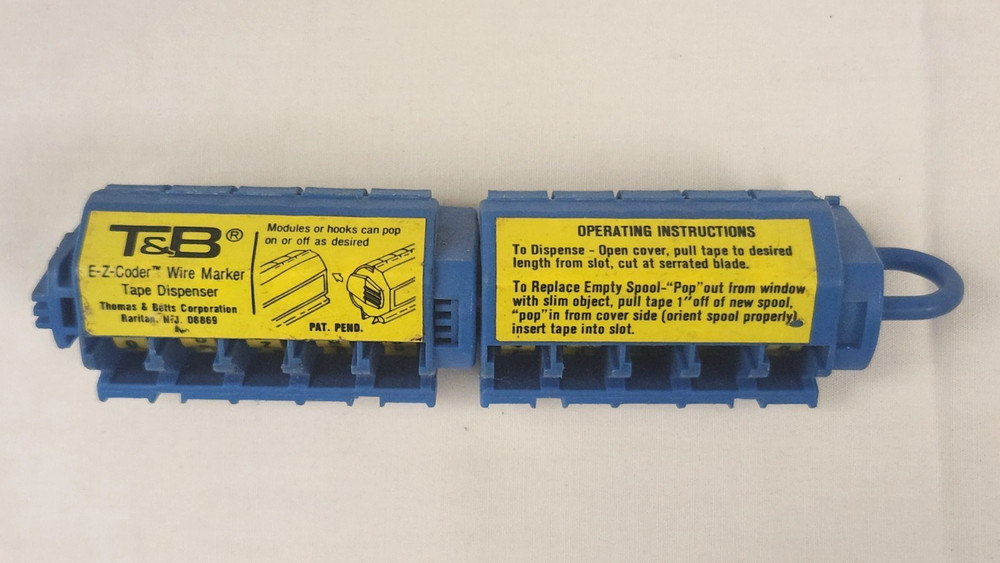 THOMAS & BETTS T&B WIRE MARKER TAPE DISPENSER E-Z Coder - Read