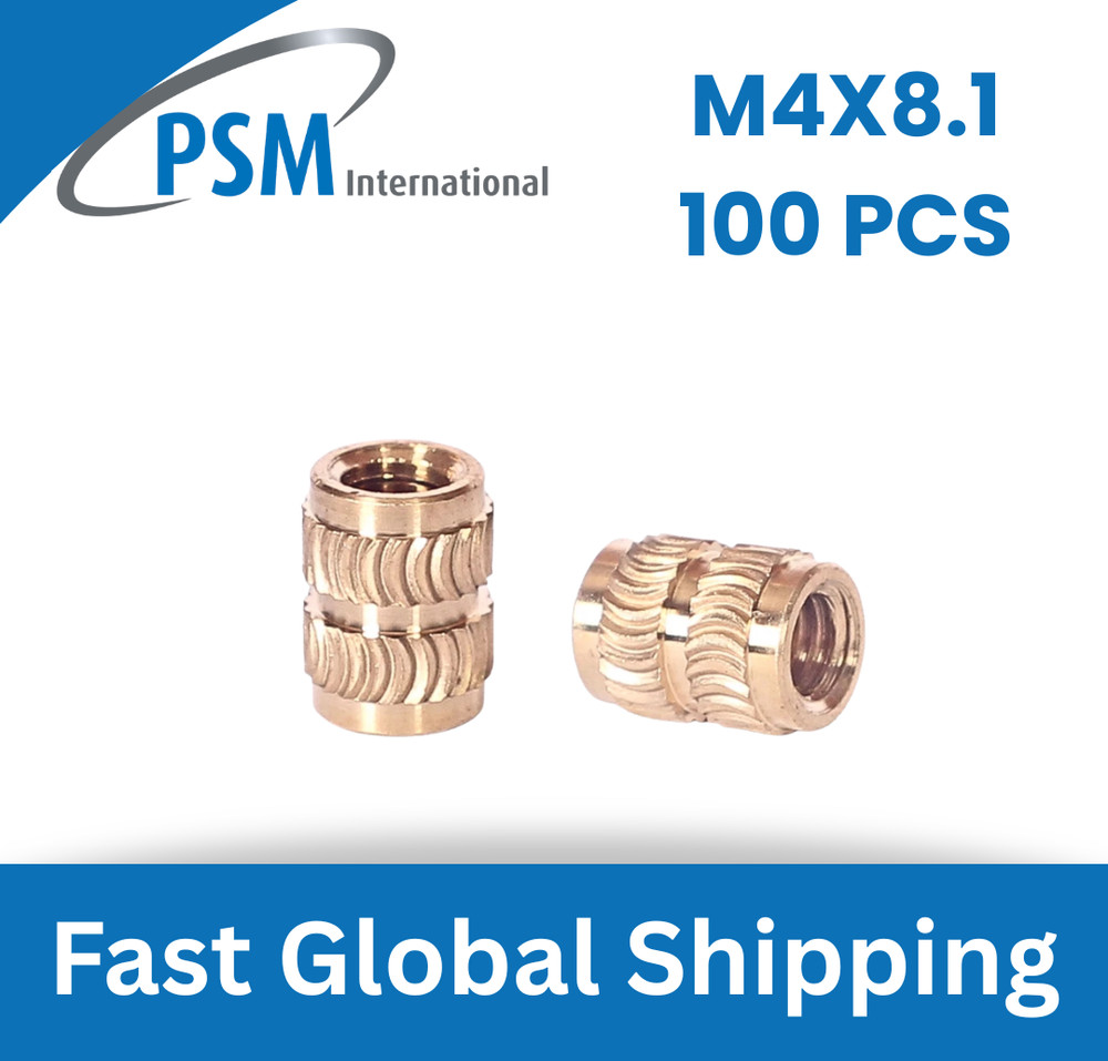 M4 X 8.1 HEAT-LOK BRASS INSERT FOR PLASTIC PSM05153
